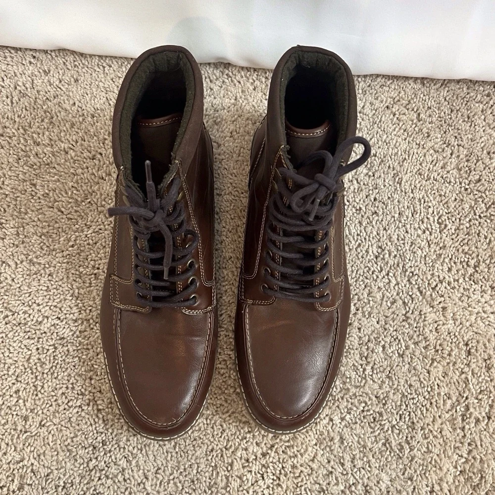 Target‎ High Top Brown Faux Leather Lace Up Casual Boots Men's Size 13